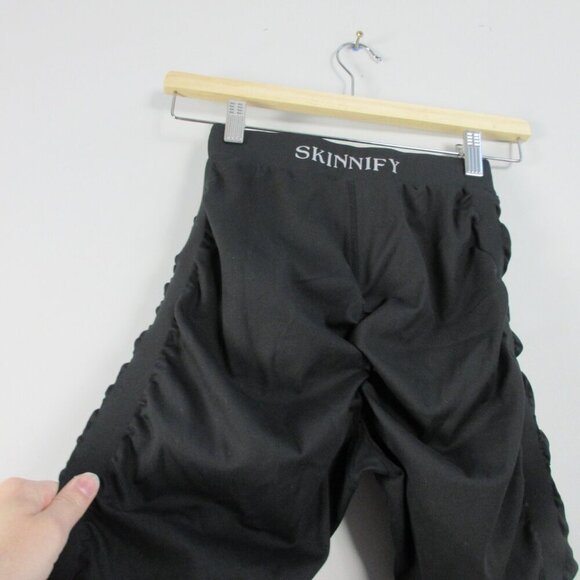 Skinnify Resistance Leggings Women S Black Ruched Stirrup Athletic Gym Yoga 244 - Picture 6 of 11